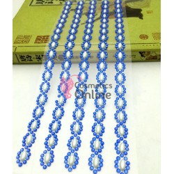 Strasuri din acril pentru make-up, par sau corp cu adeziv SGS020DD Albastru de 2-8mm 792 buc cu perle